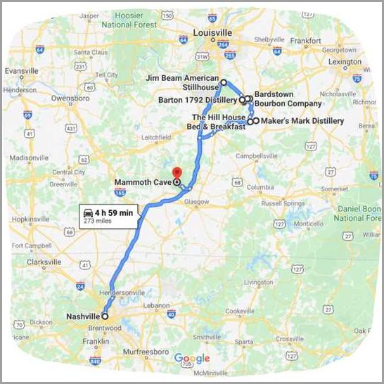 Distance between Louisville Kentucky and Nashville Tennessee