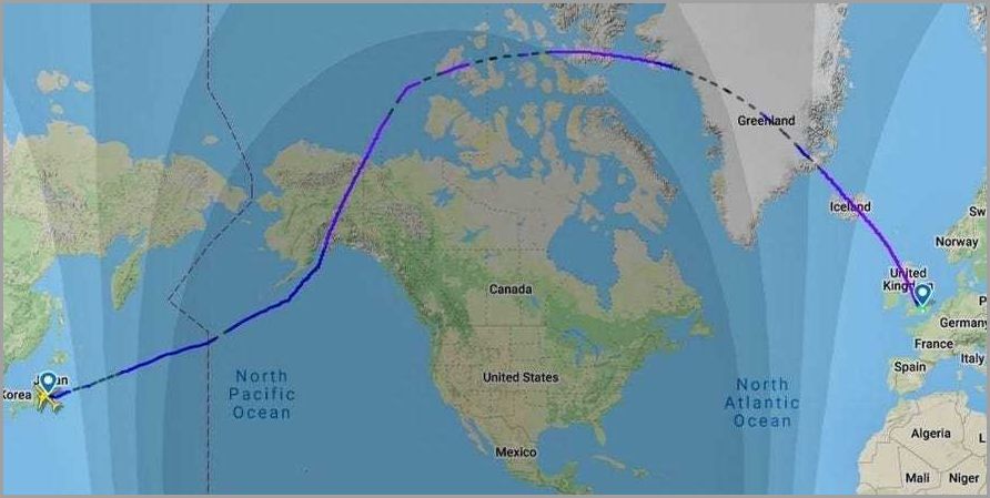 What is the distance between New York and California by plane