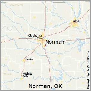 What is the distance between Norman and Oklahoma City